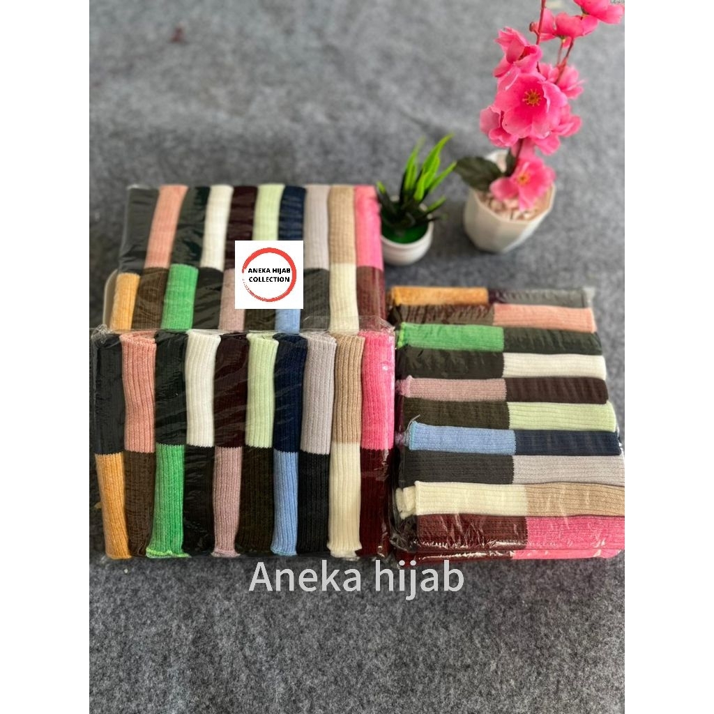 Ciput rajut 2 warna polister Paket 1 kodi / 20 pcs