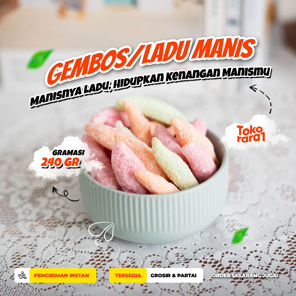 

Jajan Gembos/Ladu Manis Warna 240gr