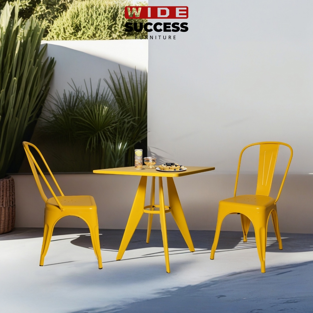 [set 1 Meja+ 2 Kursi] Warna Variatif, Full besi, meja kursi, outdoor taman,cafe, furniture