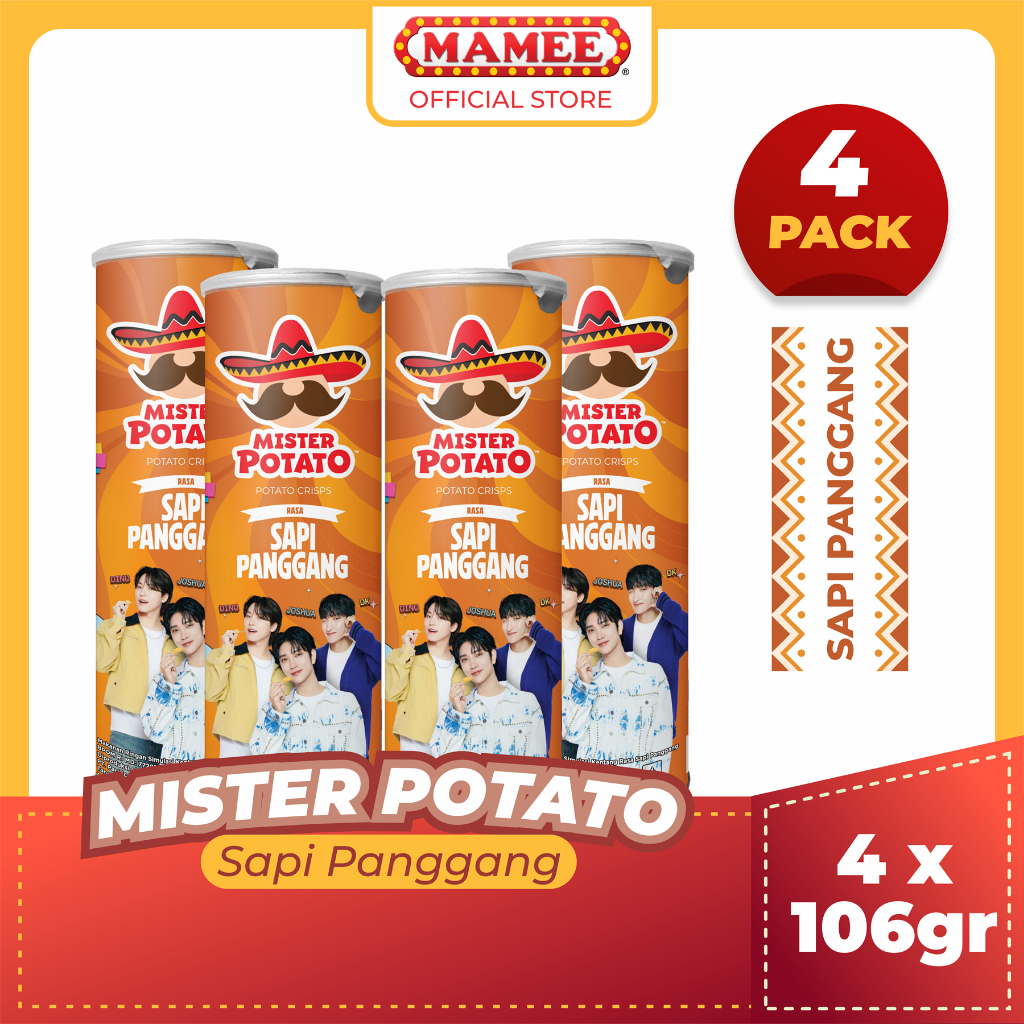 

Mister Potato Crisps Sapi Panggang 106gr SVT JINJJA CRUNCH Edition - 4 Pcs