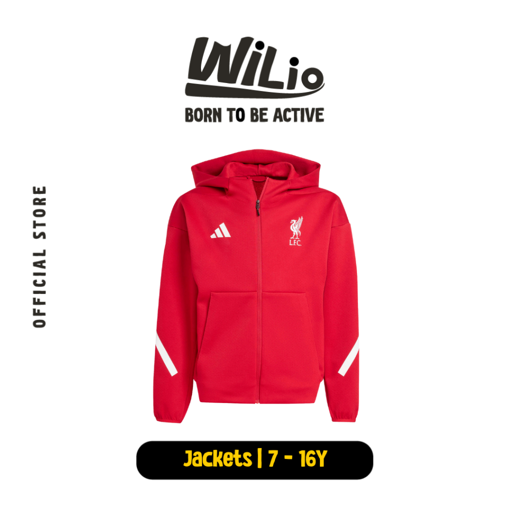 ADIDAS Liverpool FC ADIDAS Z.N.E. Anthem Jacket Kids JW5482 - Jaket Anak (Merah)