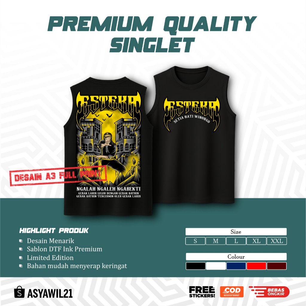 KAOS SINGLET PSHW NGALAH NGALEH NGABEKTI - SINGLET PSHW TERBARU - SINGLET PSHW LAMBANG - SINGLET PSH