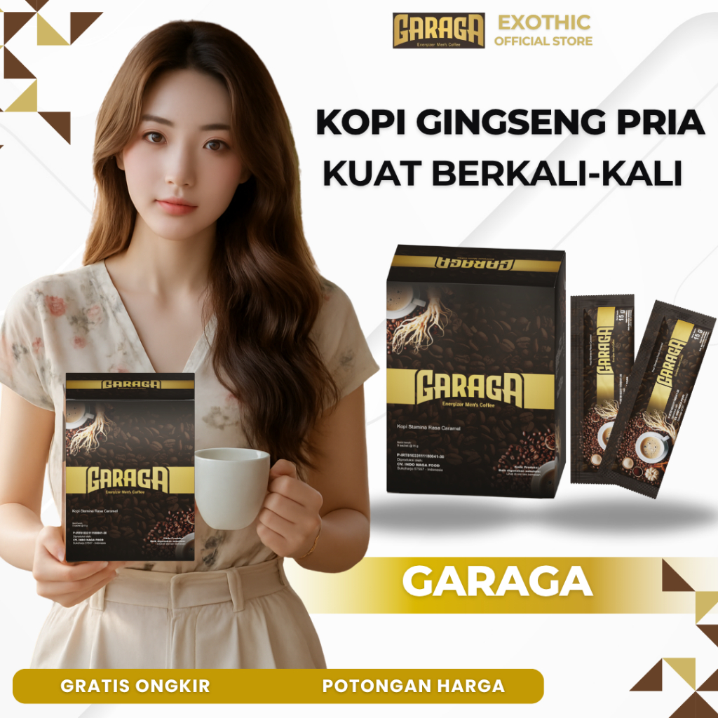 

GARAGA Kopi Ginseng Stamina Pria Tahan Lama BPOM 1 Box