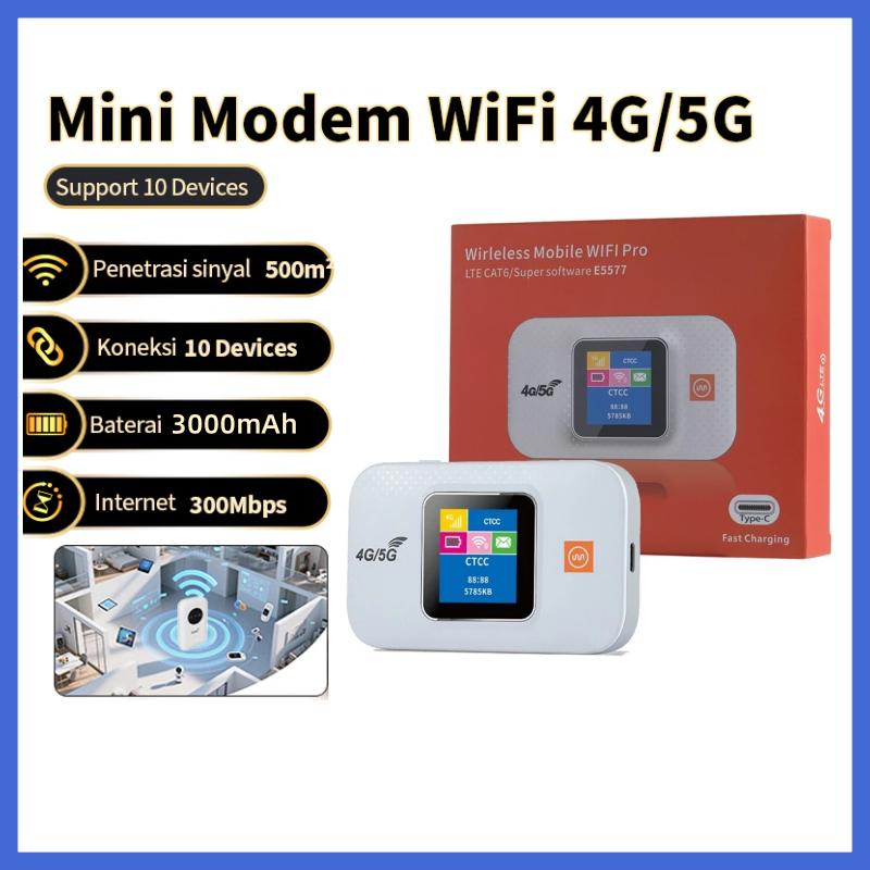 Modem PowerPort Wifi Mifi 4G/5G LTE 300Mbps UNLOCK ALL OPERATOR / Modem Wifi 5G All Operator MiFi