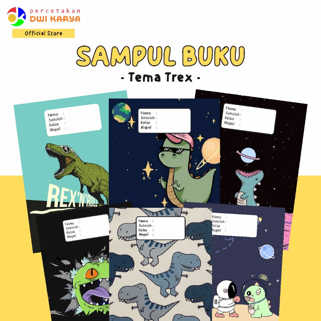 

[PAKET] SAMPUL BUKU T-REX 6 LEMBAR SAMPUL BUKU AESTHETIC