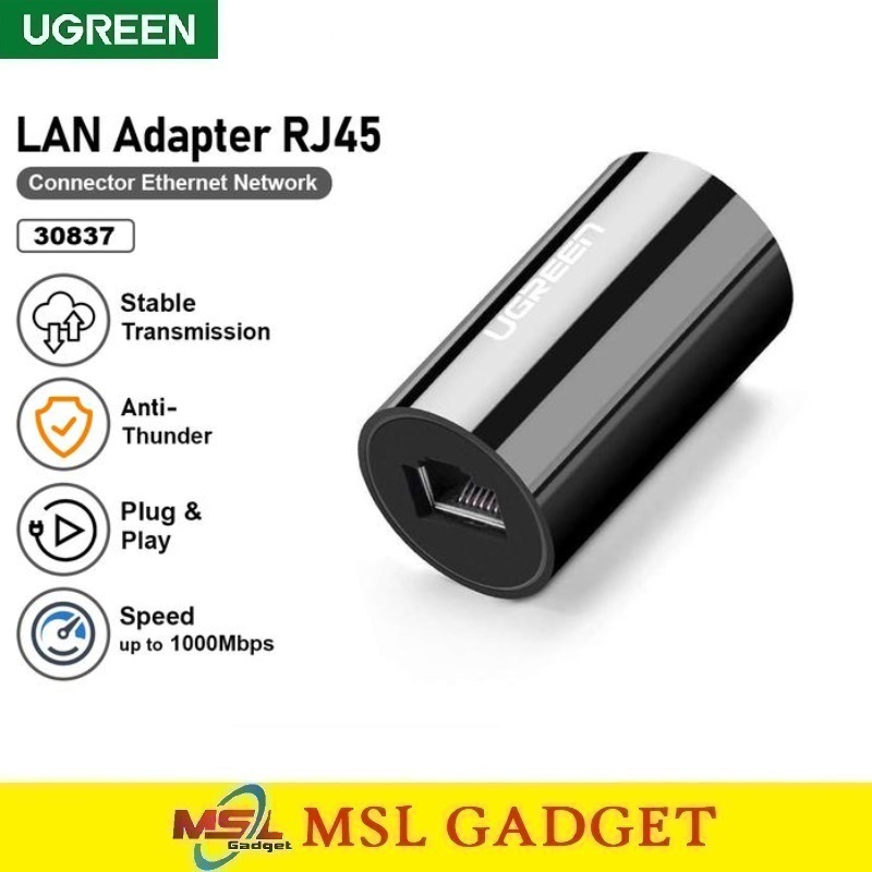 UGREEN Adapter RJ45 Connector Sambungan Kabel LAN RJ45 Ethernet Anti Petir