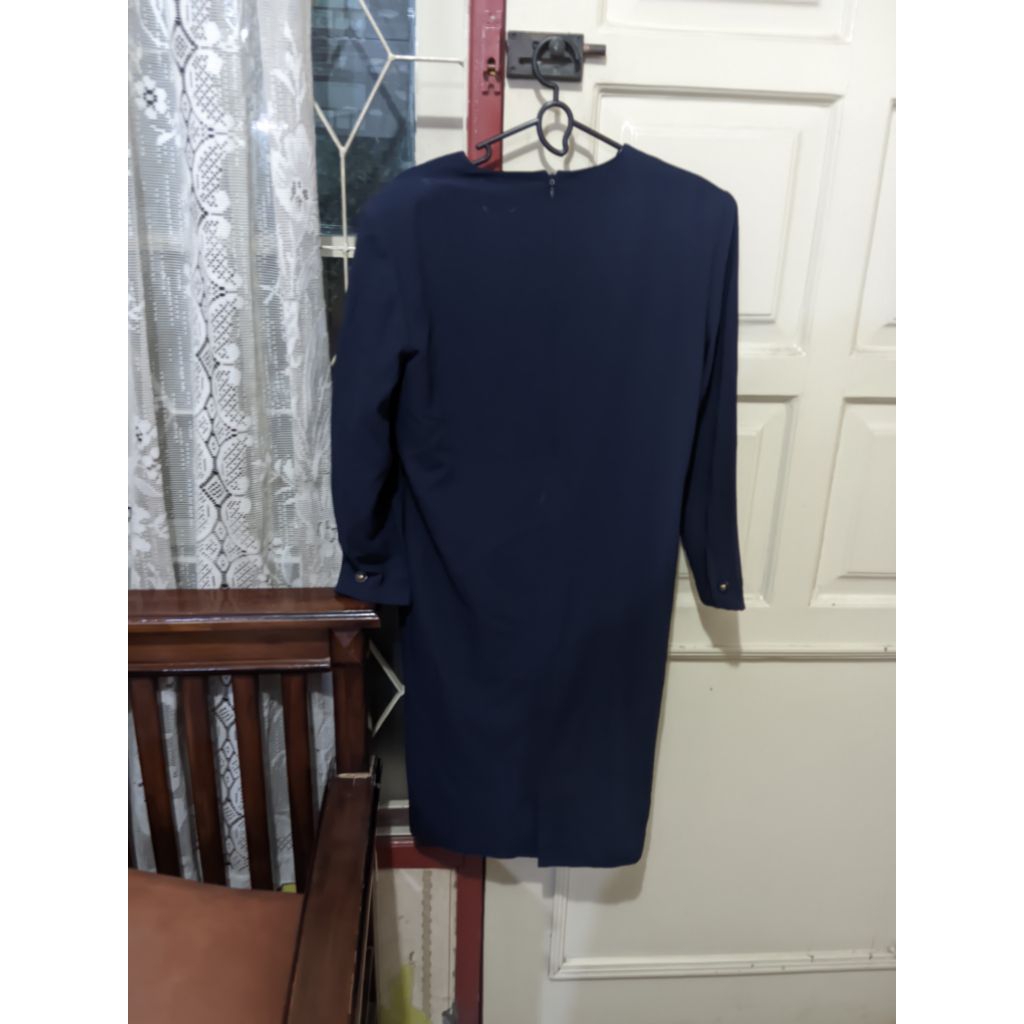 Dress Korea Preloved SOFLANE Navy Vintage