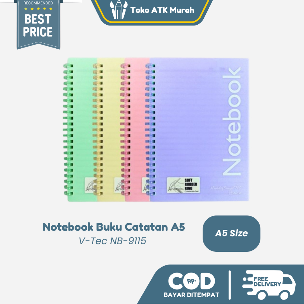 

NOTEBOOK SPIRAL NB-9115 V-TEC A5 - Catatan Alat Tulis Warna Pastel