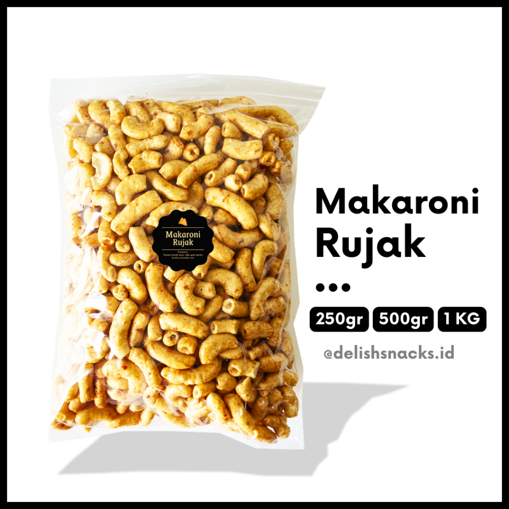 

[DELISH SNACKS] Makaroni Rujak (Grosir) 250gr 500gr 1 KG / Snack Cemilan Camilan Jajanan Kiloan