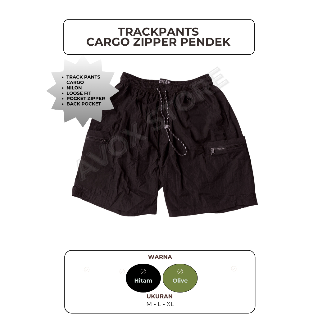 Celana Cargo Pendek Zipper