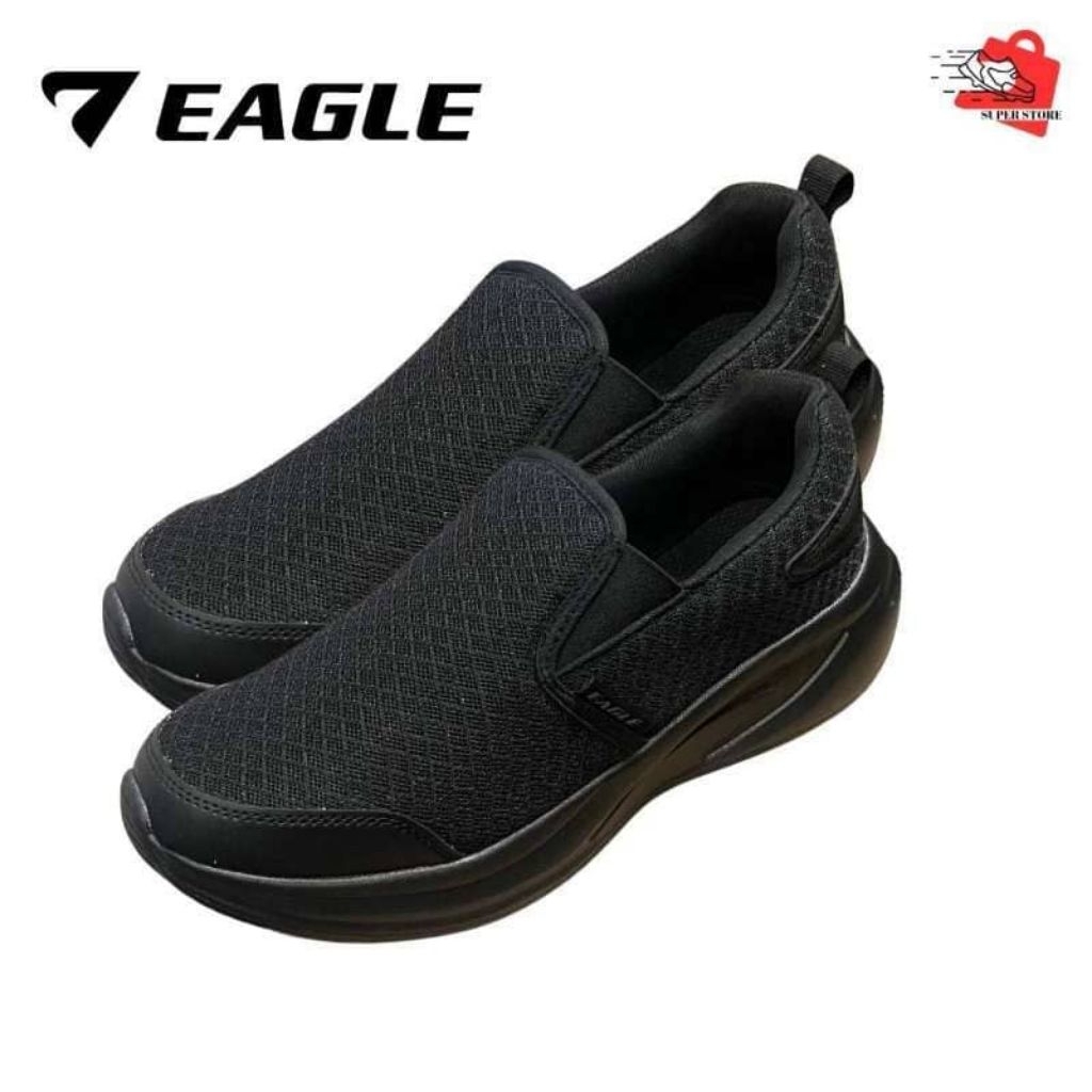 EAGLE ZEN HITAM HITAM Sepatu Slip on Pria Terbaru