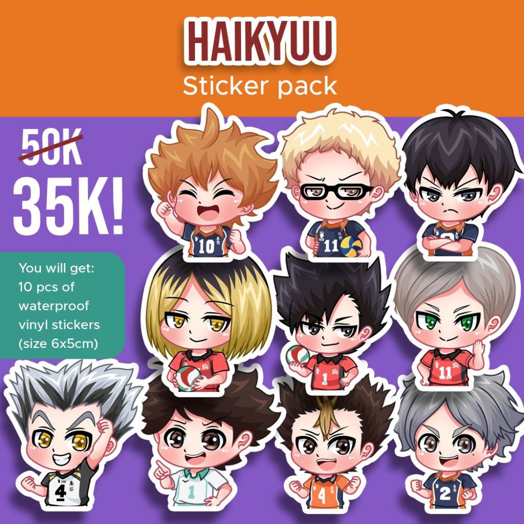 

Stiker pack haikyuu (isi 10 karakter) anti air
