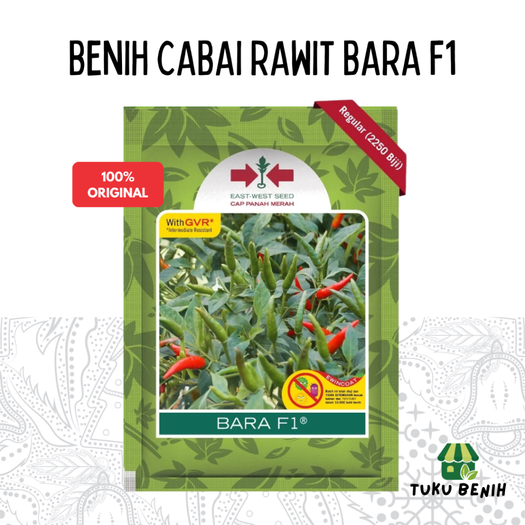 Benih Cabai Rawit Bara F1 2250 Biji - Cap Panah Merah