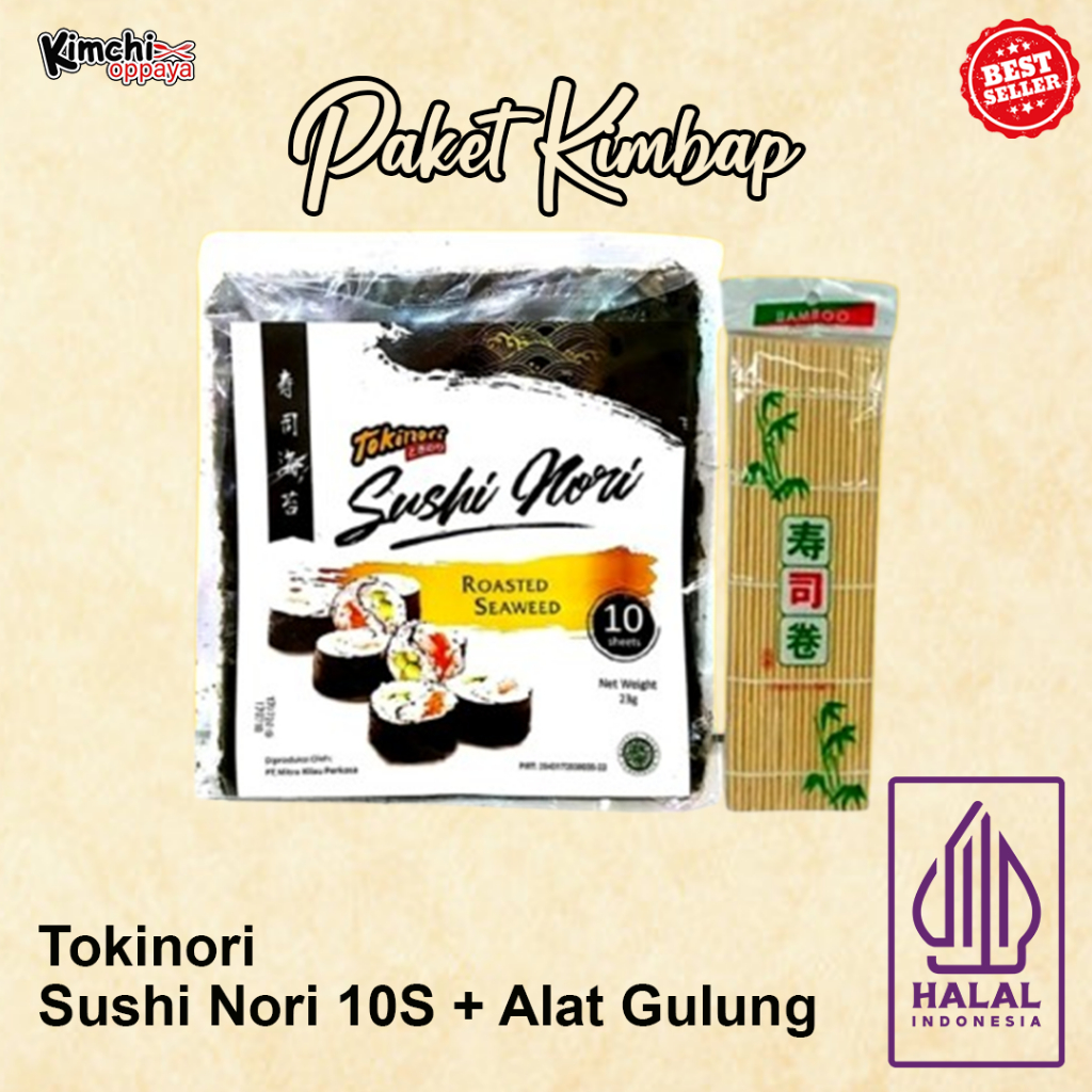 

Paket Tokinori 10 Lembar dan Sushi mat Tikar Penggulung Sushi Bamboo