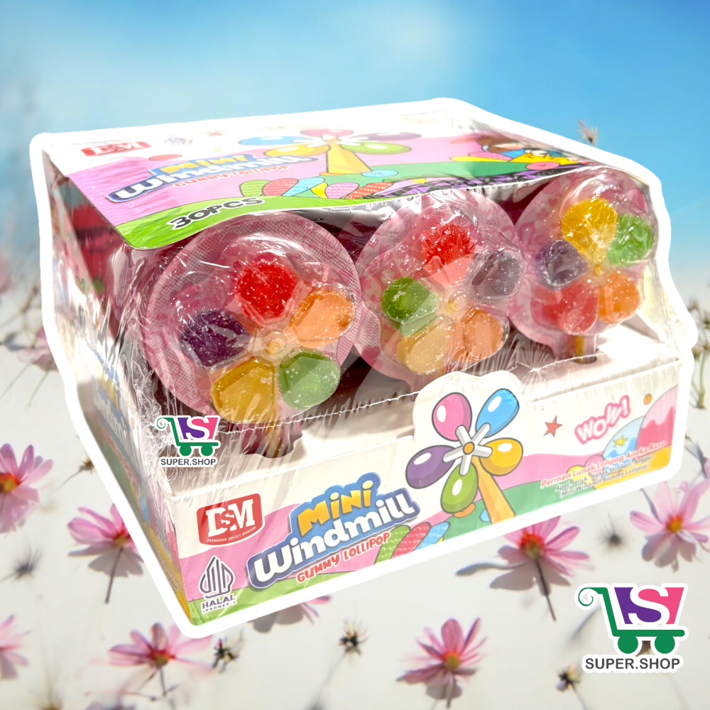 

Mini Windmill Gummy Lollipop Permen Kipas Kincir (isi 30 pcs)