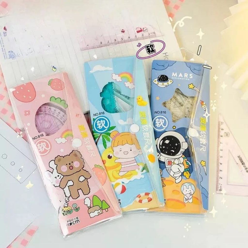 

Set Penggaris 4 pcs Penggaris Lucu Set 4 in 1
