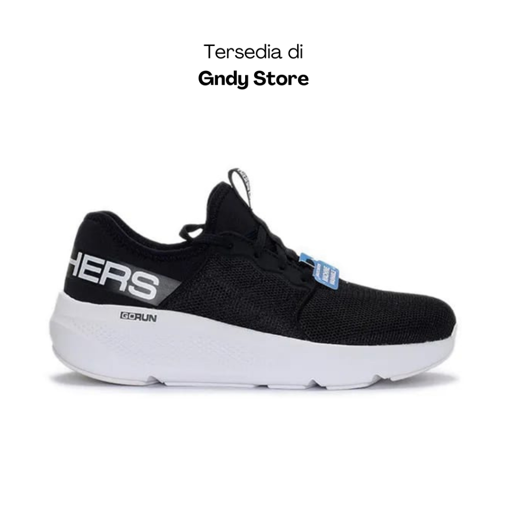 Sepatu Sneakers Wanita Skechers Go Run Elevate 128343/BKW Black White Women BNIB