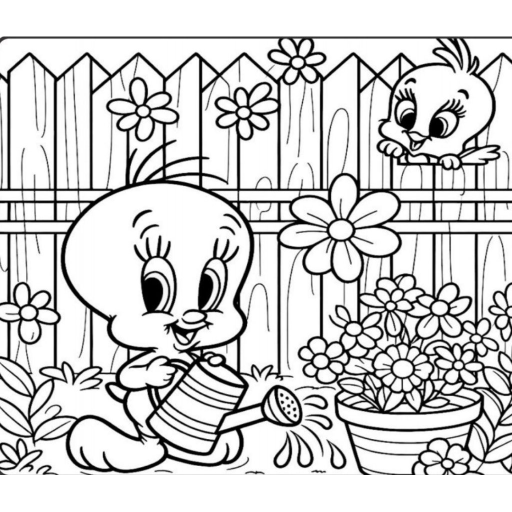 

20 Lembar Gambar Mewarnai Tema Looney Tunes Ukuran A4