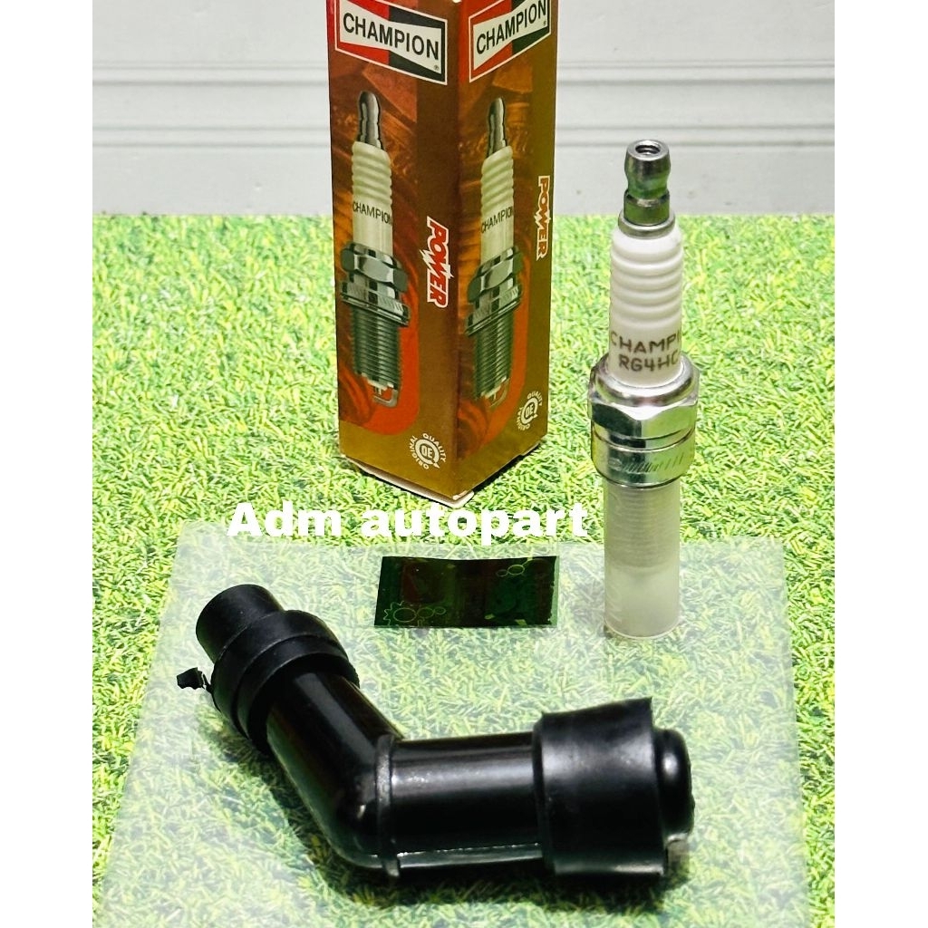 Busi Champion POWER RG4HC + Tutup Busi Cop Busi NGK Quality K81 Beat esp 2016-2019 Scoopy  esp 2016-