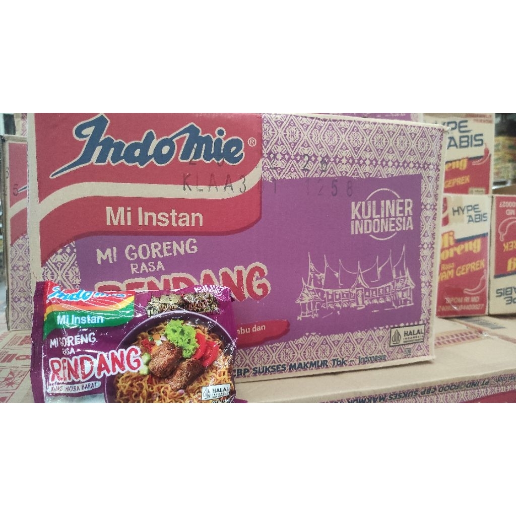 

INDOMIE MIE GORENG ACEH / RENDANG 90GRAM 1 DUS (@40)