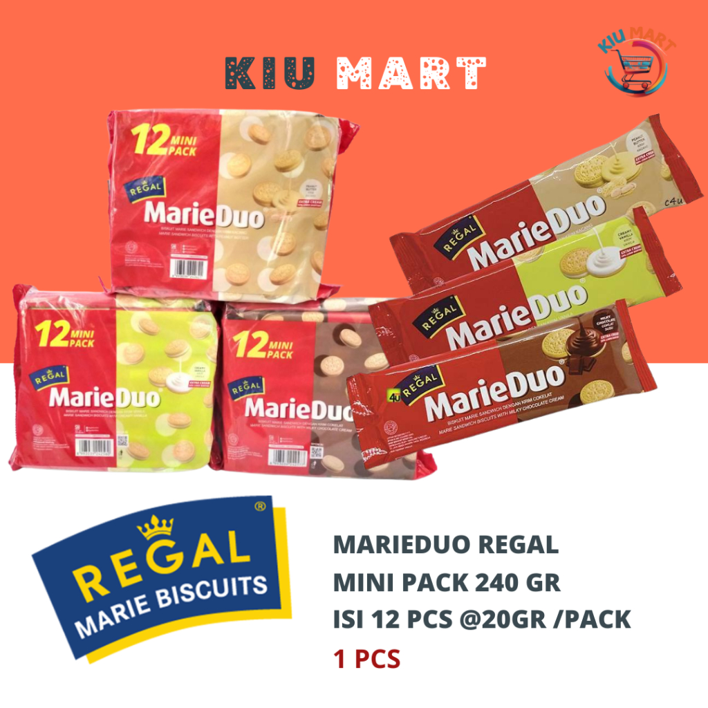 

Regal Marieduo Mini pack |20gr |vanila | Coklat | Peanut
