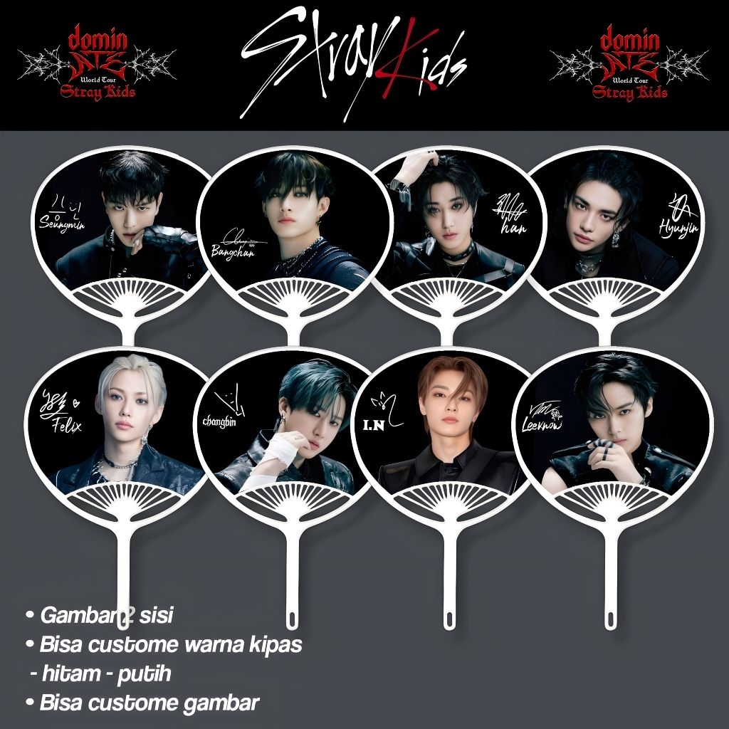 Kipas Uchiwa Stray Kids - Kipas tanggan Straykids - Kipas Kerang - Kipas Korea - Mercendez Kpop