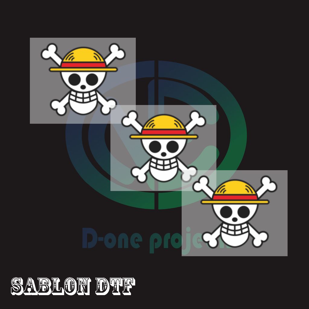 

Sablon Setrika DTF gambar ONE PIECE Ukuran 3cm minimal 3pcs