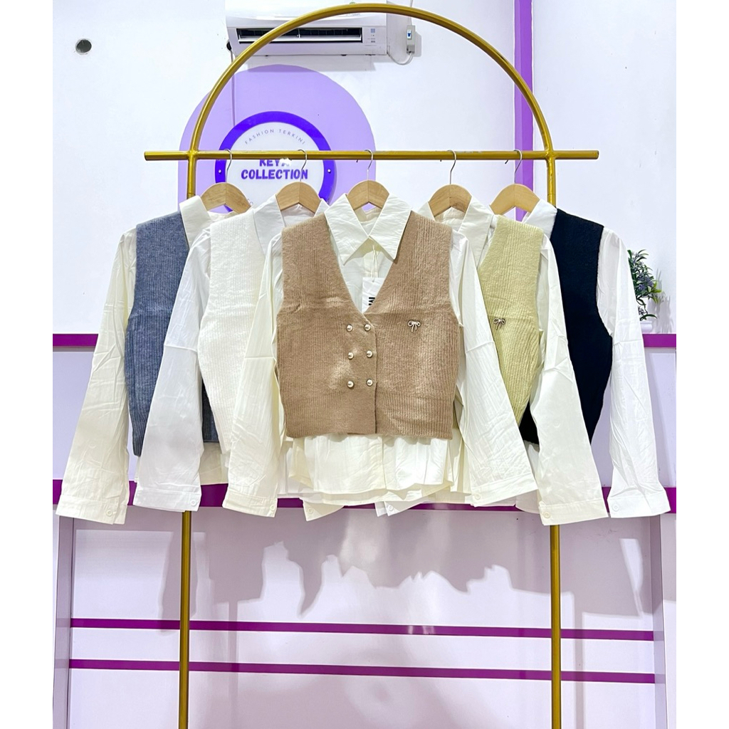 BLOUSE SET KNIT IMPORT/BLOUSE+VEST IMPORT