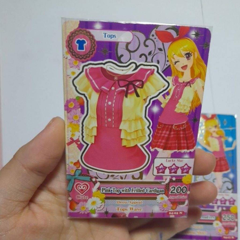 Kartu Aikatsu Normal PINK TOP WITH FRILLED CARDIGAN DAN PINK RIBBON LOAFERS