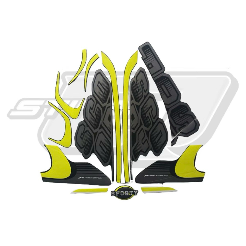 Striping Sticker Scoopy 2019 Hitam List Kuning - Decal Motor Scoopy FI