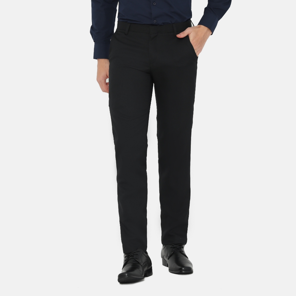BAROSSO - Hamilton Slim Fit Long Pants | Celana Panjang Bahan Formal Pria - Hitam / Black