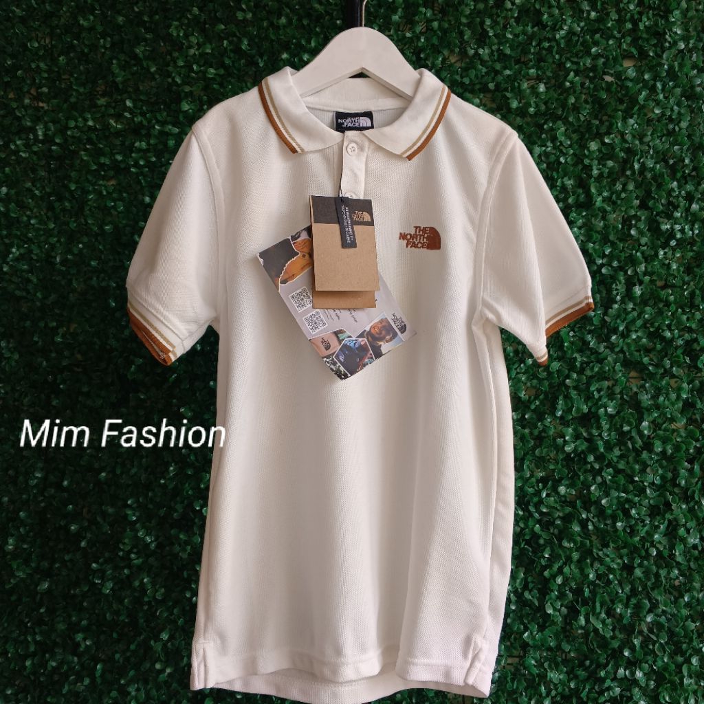 KAOS ANAK POLO PUTIH STRIPES COKLAT THE NORTH FACE ( XL )