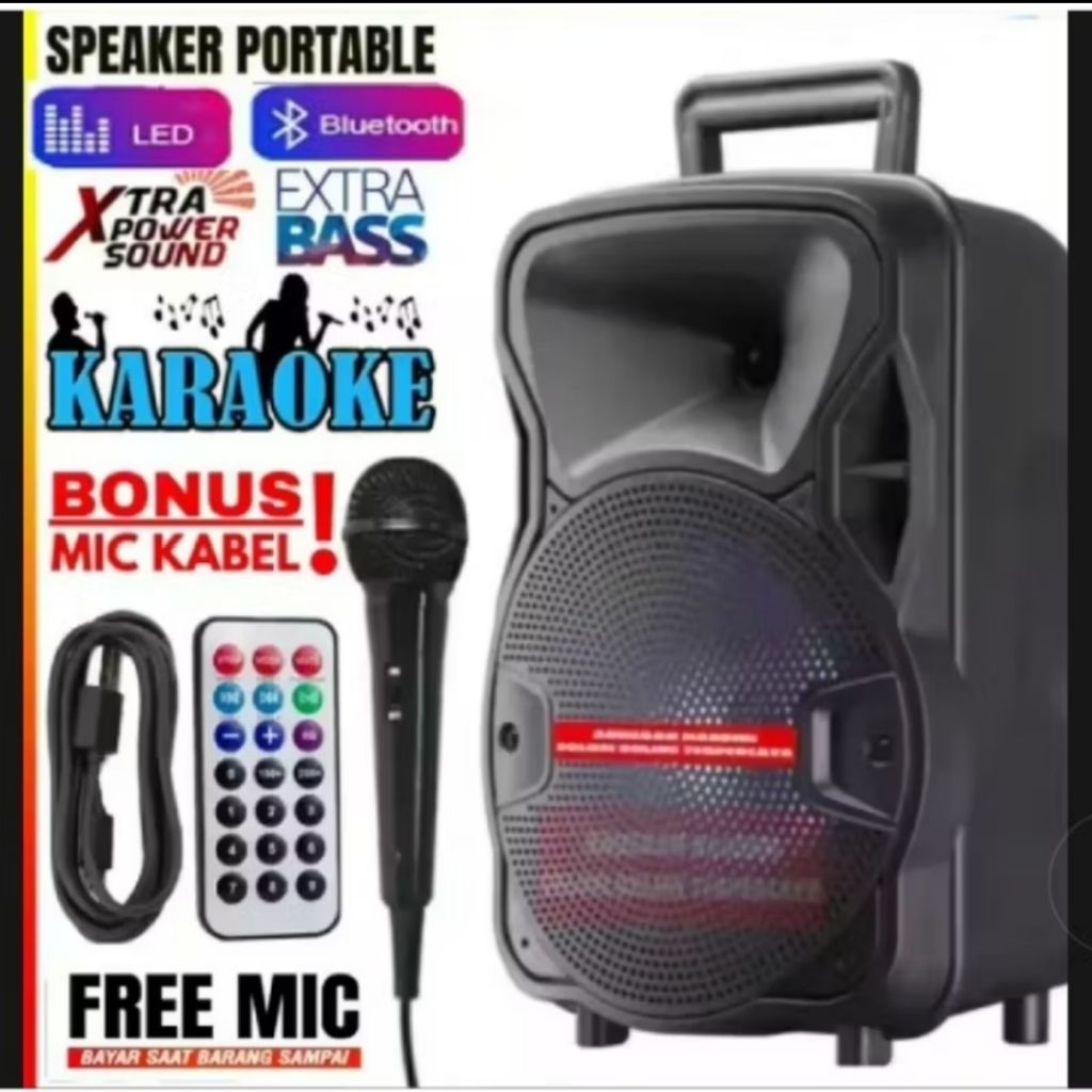 BAYAR DI RUMAH Speaker Bluetooth Km-3381 Free Mic Karaoke Speaker 6.5inc subwoofer aktif Speaker 336