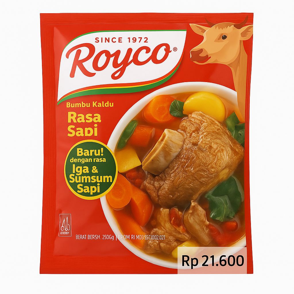 

Royco Bumbu Kaldu Rasa Sapi Iga & Sumsum – Gurih Mantap untuk Segala Masakan