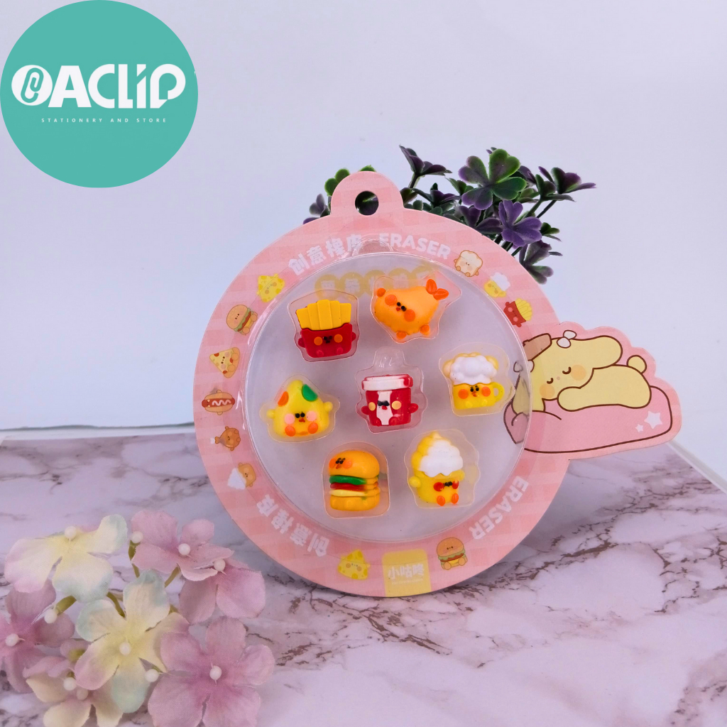 

ERASER XGD-8950 1 SET ISI 7PCS I PENGHAPUS PENSIL KARAKTER FAST FOOD