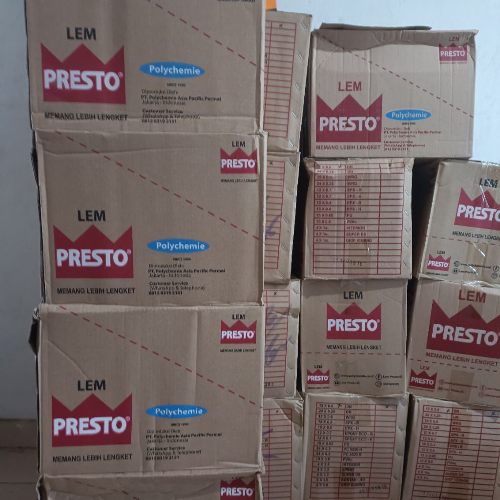 

Lem presto DN 600 gram 1 dus isi 15 botol