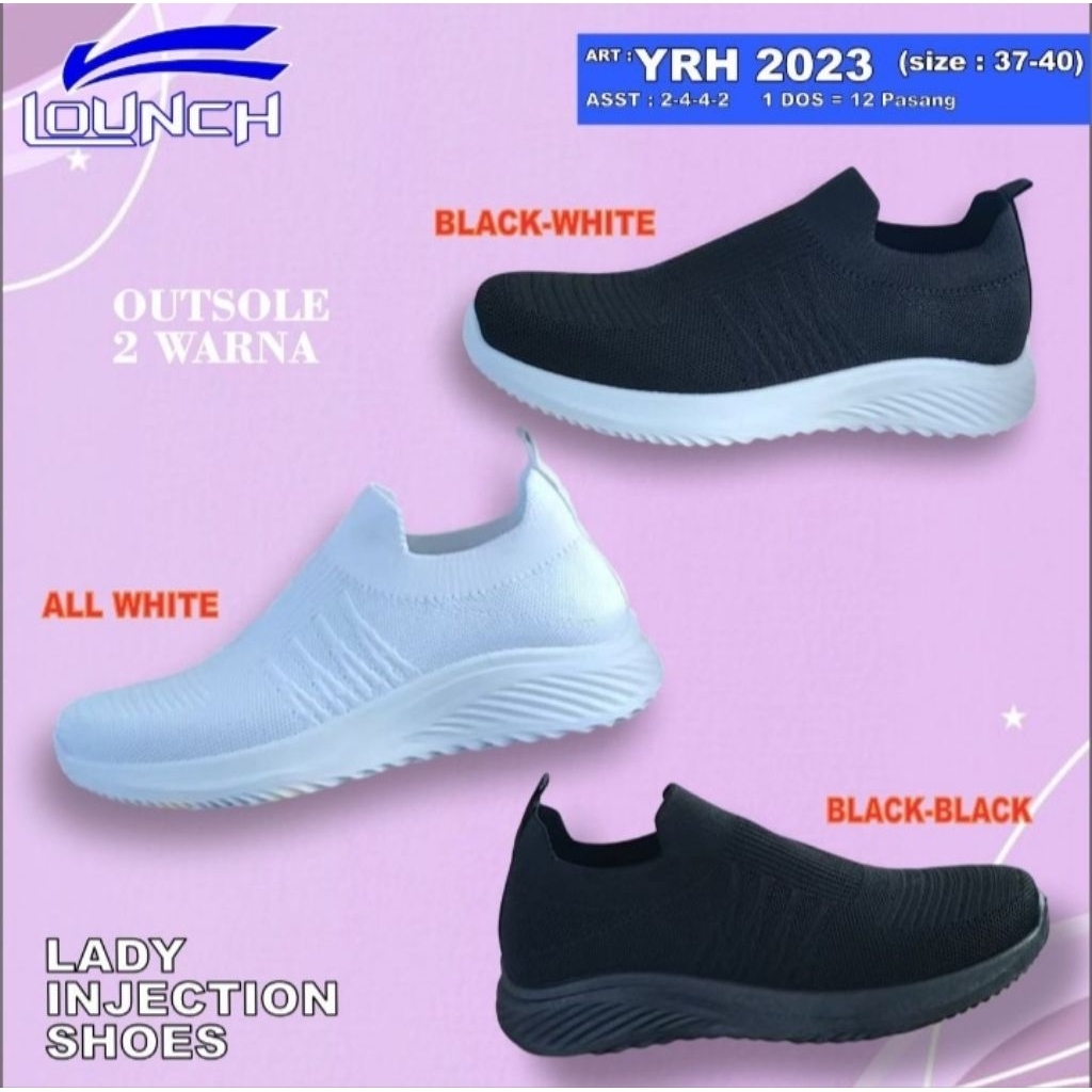 sepatu putih rajut wanita import sepatu slip on rajut wanita
