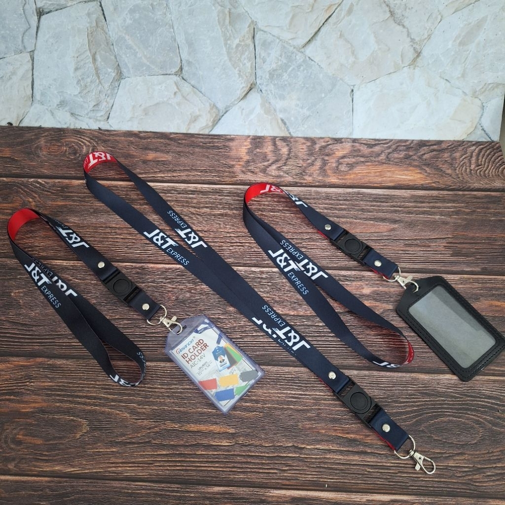 TALI LANYARD ID CARD J&T EXPRESS  + CASE/HOLDER (SATUAN) | READY STOK