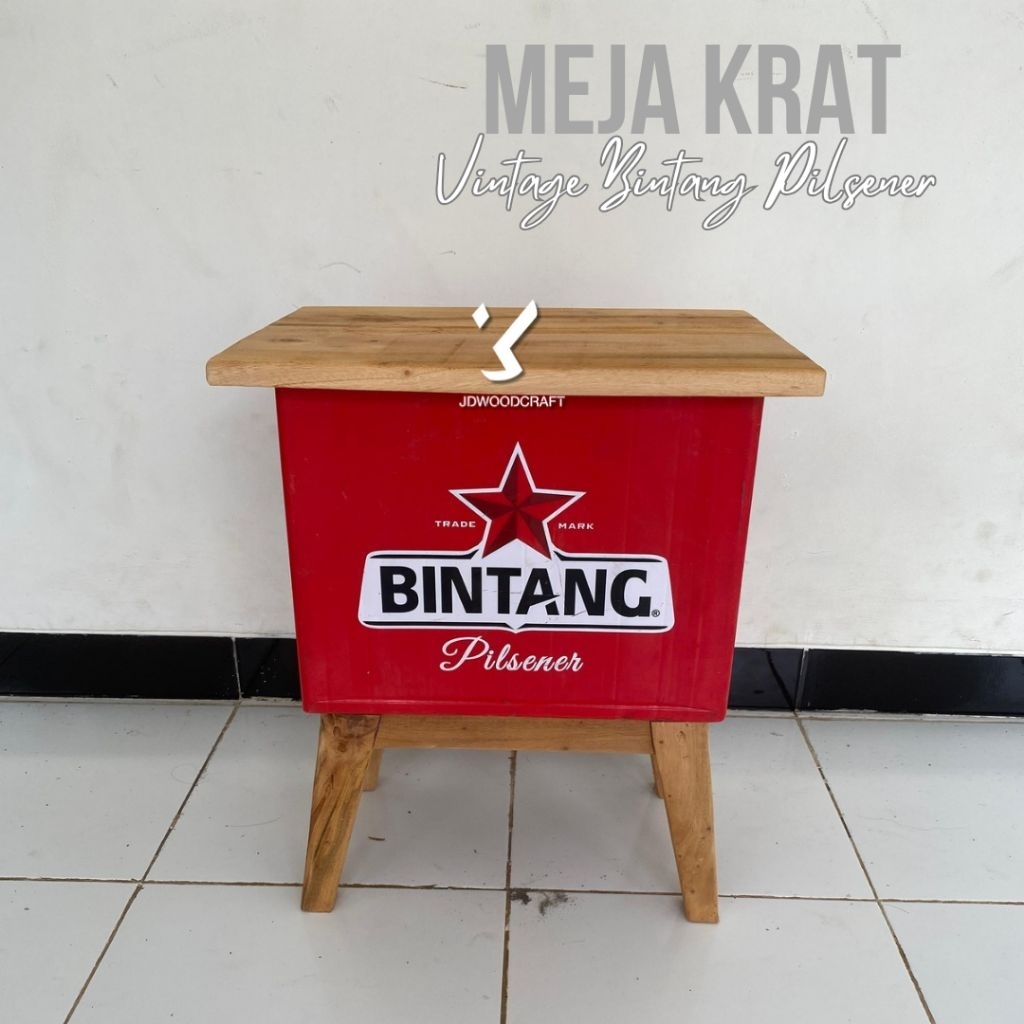Meja Krat Botol Vintage Bintang Pilsener
