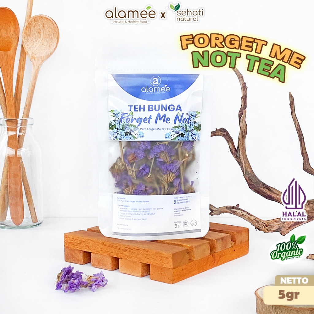 

ALAMEE Teh Bunga Forget Me Not Flower Tea Organik Kering Dried Siap Seduh Minum