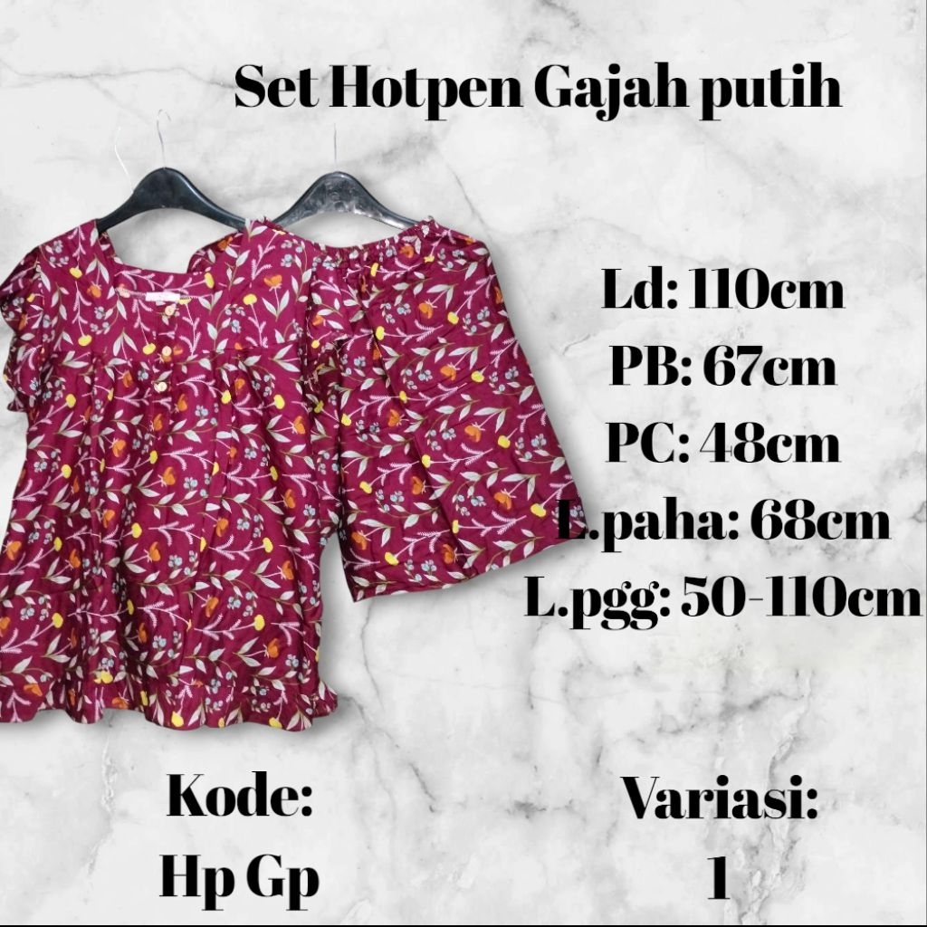 Setelan Hotpen Gajah Putih