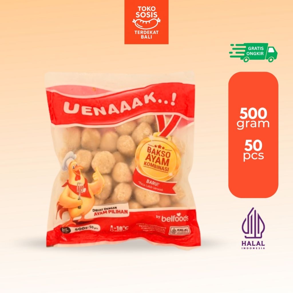 

Belfoods Uenaaak Bakso Ayam 500 gram | Baso Ayam