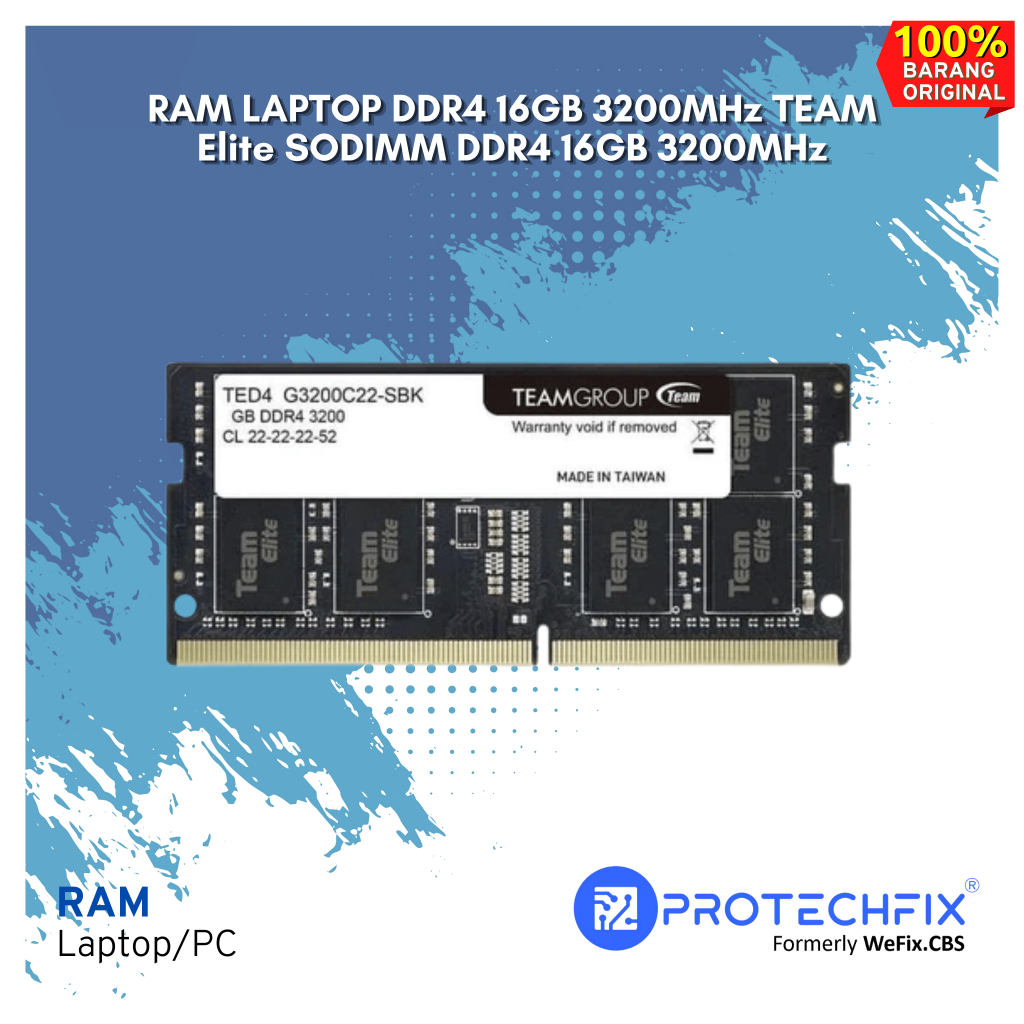 RAM LAPTOP DDR4 16GB 3200MHz TEAM Elite SODIMM DDR4 16GB 3200MHz