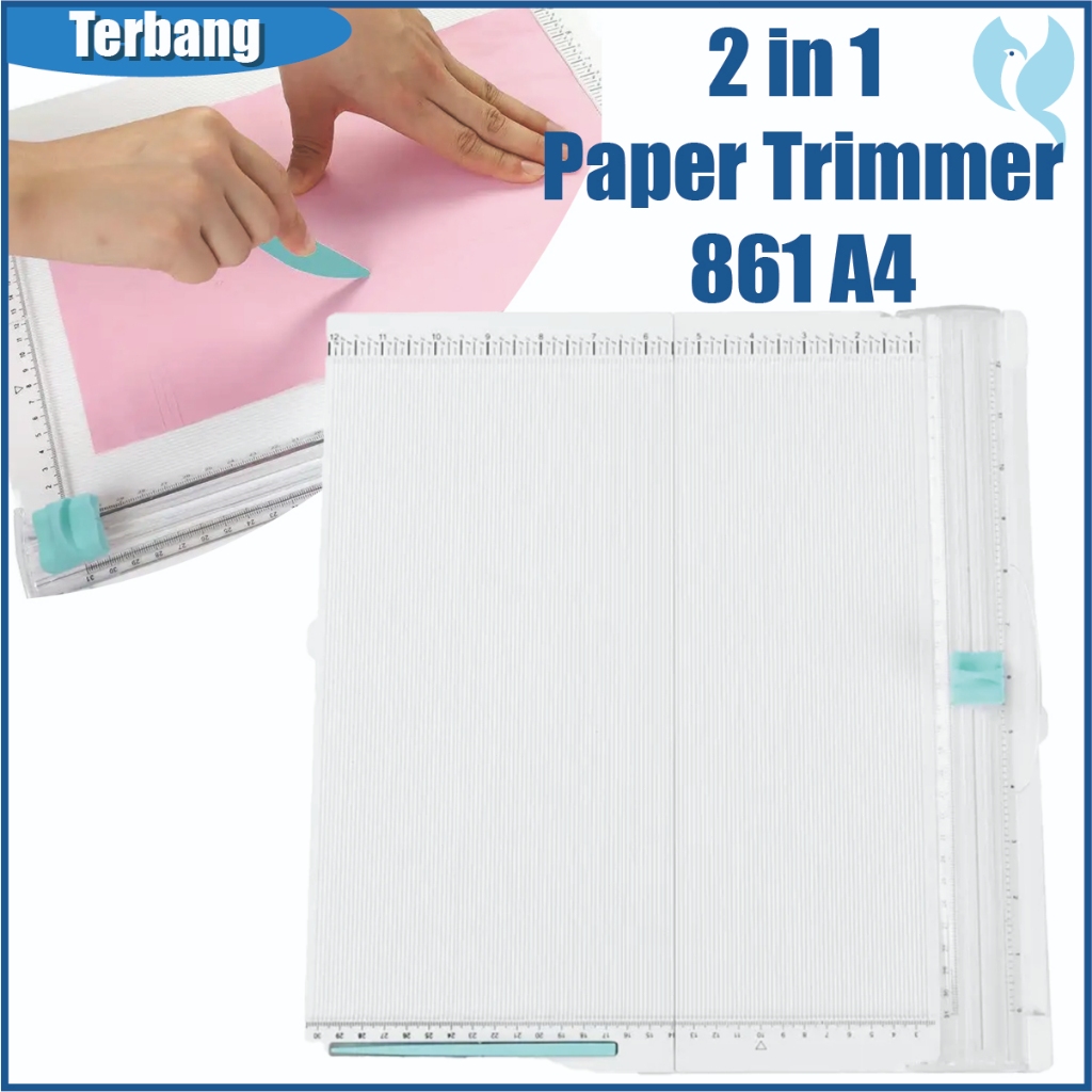 

2in1 Foldable Paper Trimmer & Scoring Board 861 - A4 Kertas Pemotong, Pelipat dengan Creaser Tool