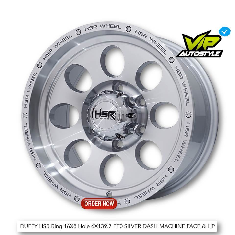 HSR R16 FORD RANGER PAJERO FORTUNER HILUX RING 16 HSR DUFFY PCD 6X139,7 SILVER - HSR WHEEL ORIGINAL