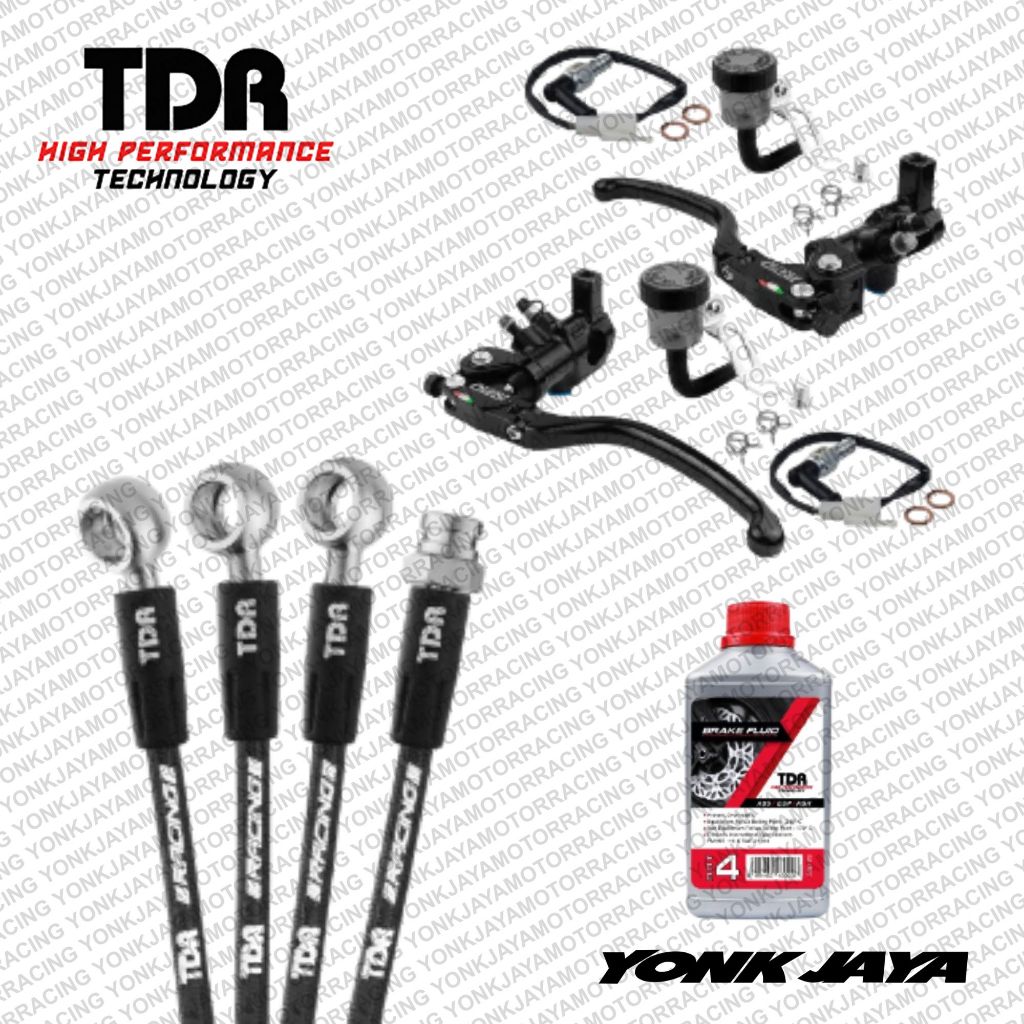 PAKET MASTER REM RPD 17/16 + SELANG REM TDR TEFLOMAX EXTENTED / KALIPER BAWAH XMAX BLACK CARBON + MI