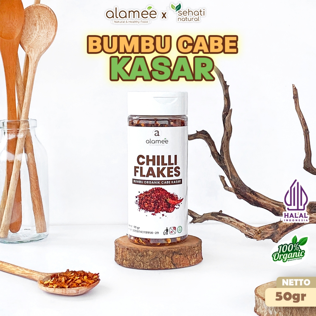 

Cabe Bubuk Kasar Chilli Flakes Cabai Bumbu Dapur Masak Organik Rempah Rimpang Murni Seasoning 150g