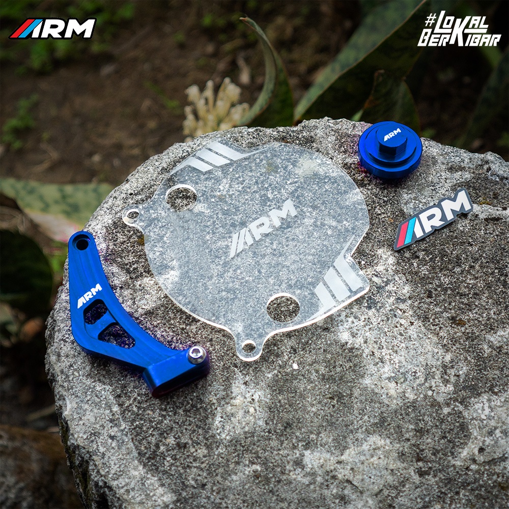 ARM PAKETAN COVER CVT VARIO + BRAKET KABEL BAWAH + TUTUP FILTER OLI FULL HONDA CNC