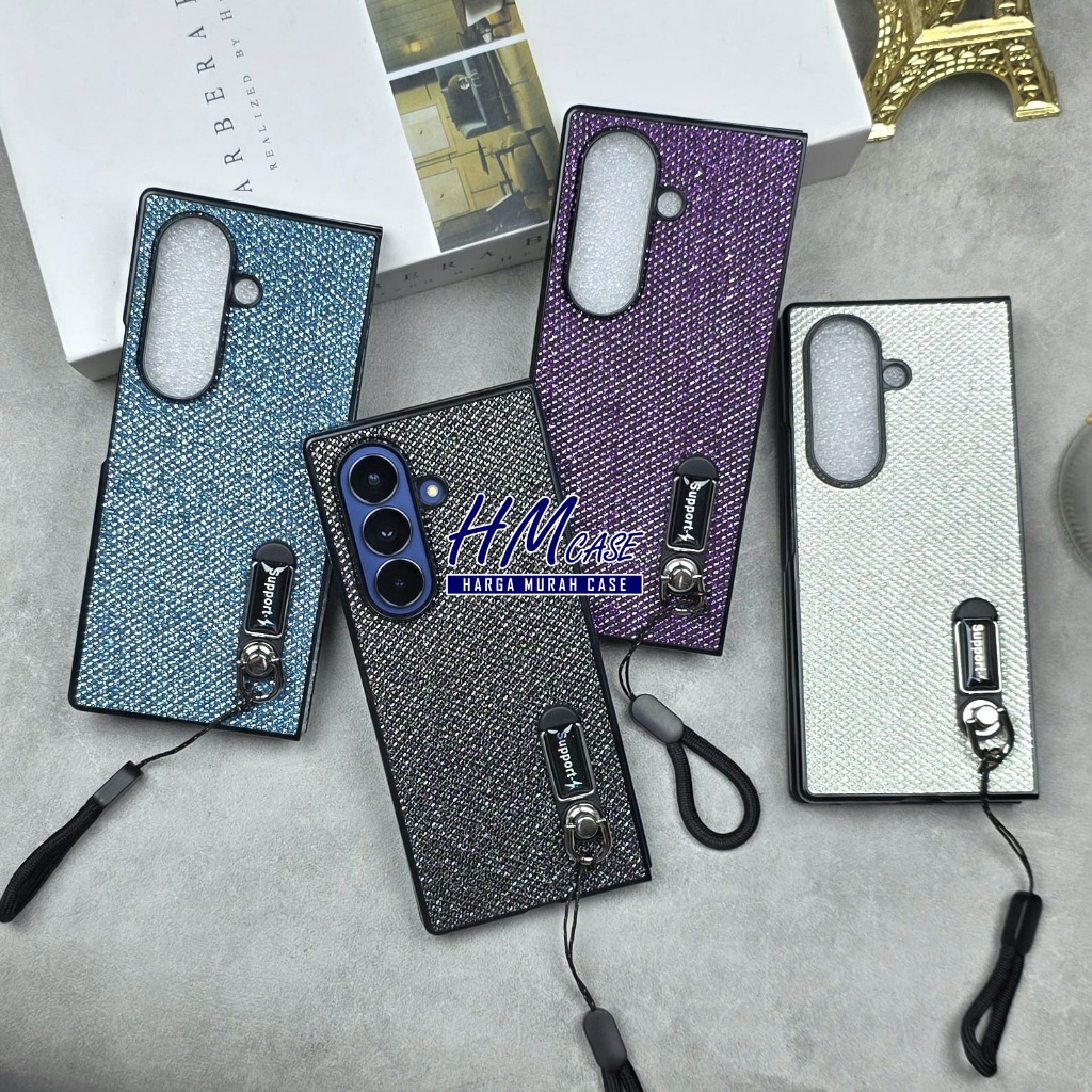 Case Samsung Z Fold 7 Z Fold 6 Z Fold 5 Z Fold 4 Z Fold 3 Case Gliter Bling Bling Lanyard Tali Case 