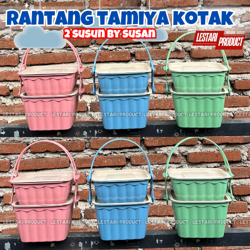 ( 6 PCS ) RANTANG TAMIYA KOTAK 2 SUSUN ( SUSAN ) | RANTANG 2 SUSUN | RANTANG LABU | RANTANG PLASTIK 